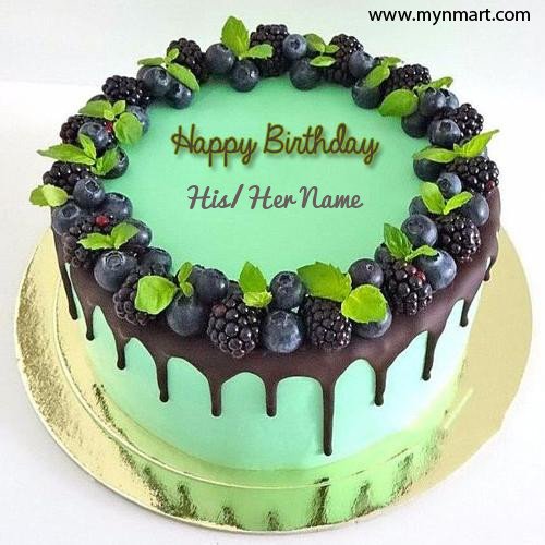 Awesome Blackberries Birthday Wishes Cake