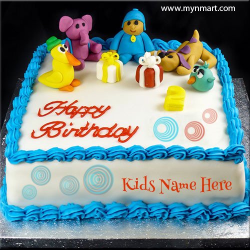 Cute Kid Birthday Cake With Name