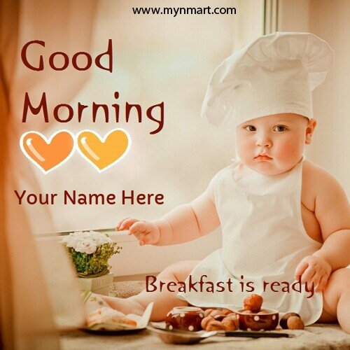 Good Morning With Cute Boy Breakfast ready message