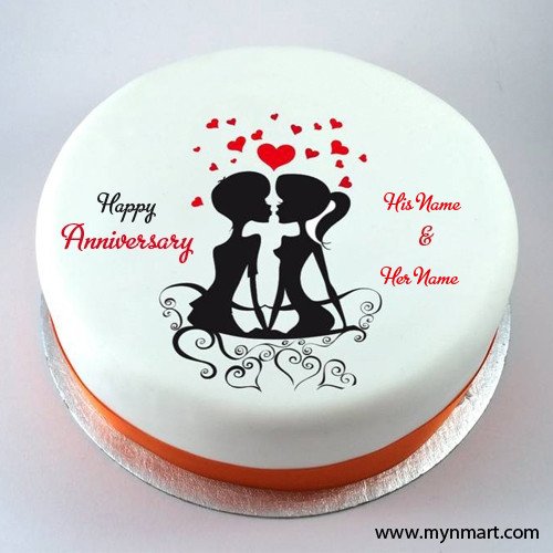 Happy Anniversary Couple Kiss Cake