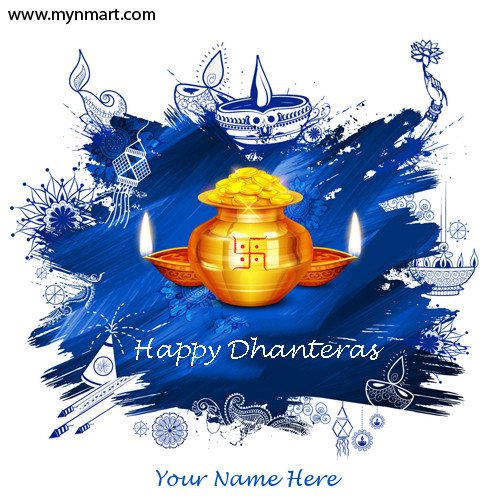 Happy Dhanteras Greeting With Your Name