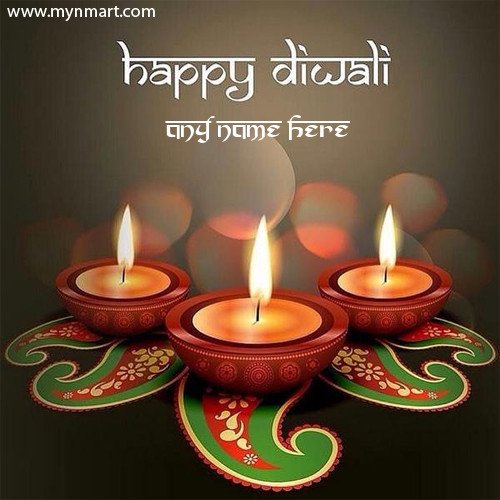 Happy Diwali Greeting With Designer Greeting and Rangoli