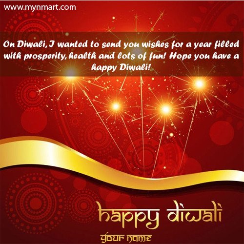 Happy Diwali With Greeting Message on Card
