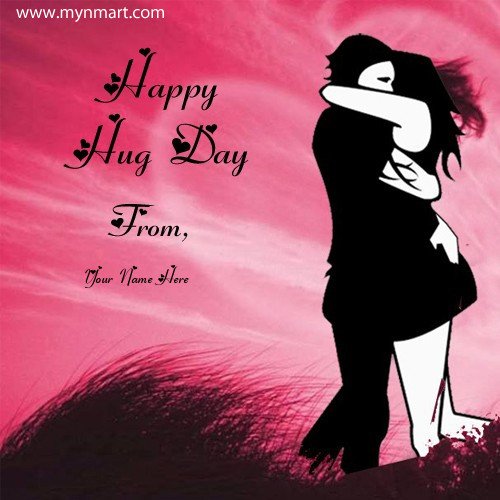 Happy Hug Day 2019 Greeting with your name