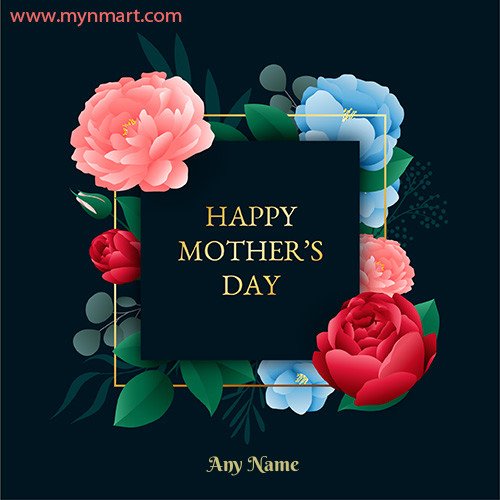 Happy Mother Day Dark Background with Flower