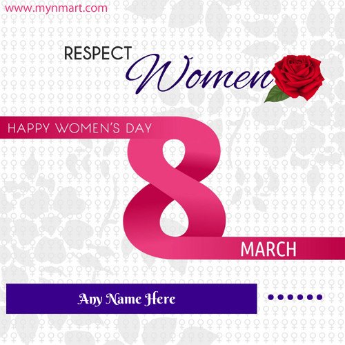 Happy women day greeting with name
