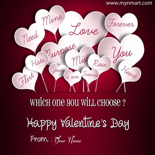  Valentine Day 2019 Greeting With Your Name and Wishes