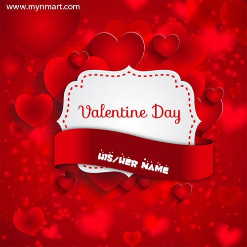 Valentine day wish with heart on card