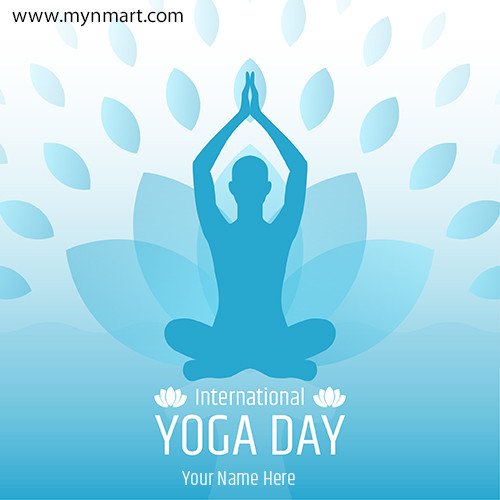 Yoga Day Greeting With Your Name